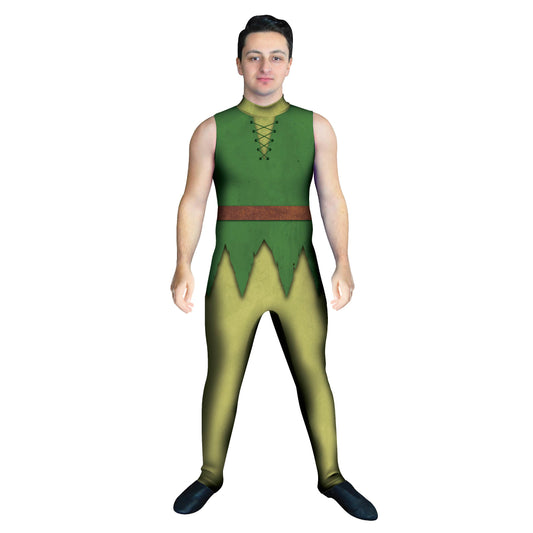 Photo of man in peter pan costume. Unitard Tinker Bell Tink Theatre Theater Storybook Sleeveless Pop-Culture Plays Play Peter Pan Neverland Hook Green Featured Fantasy Fairytail Fairy Explore Disney Captain Hook