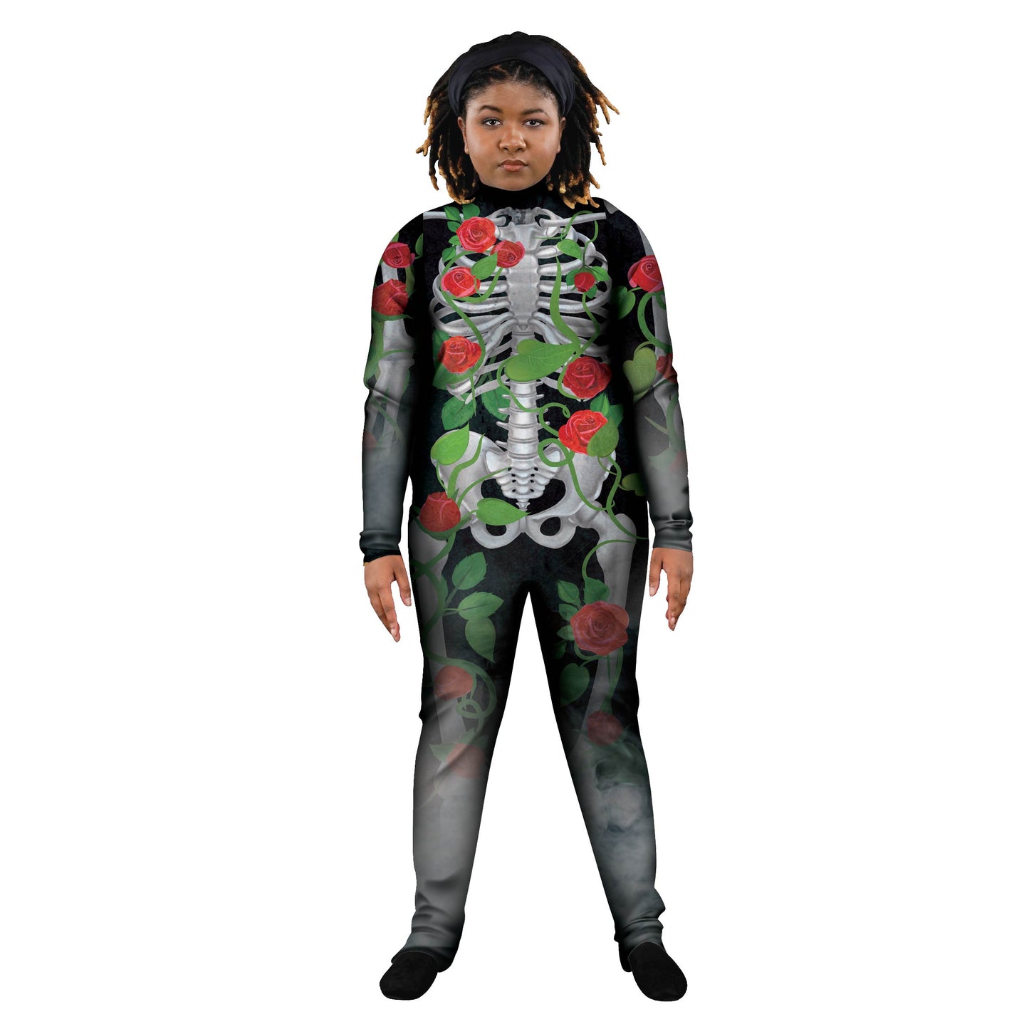 Photo of woman in a skeleton costume. Unitard Sleeved Skeleton Roses macabre Funeral Floral Explore Dia de Los Muertos Death Day of the Dead Dark Black Abstracts Abstract