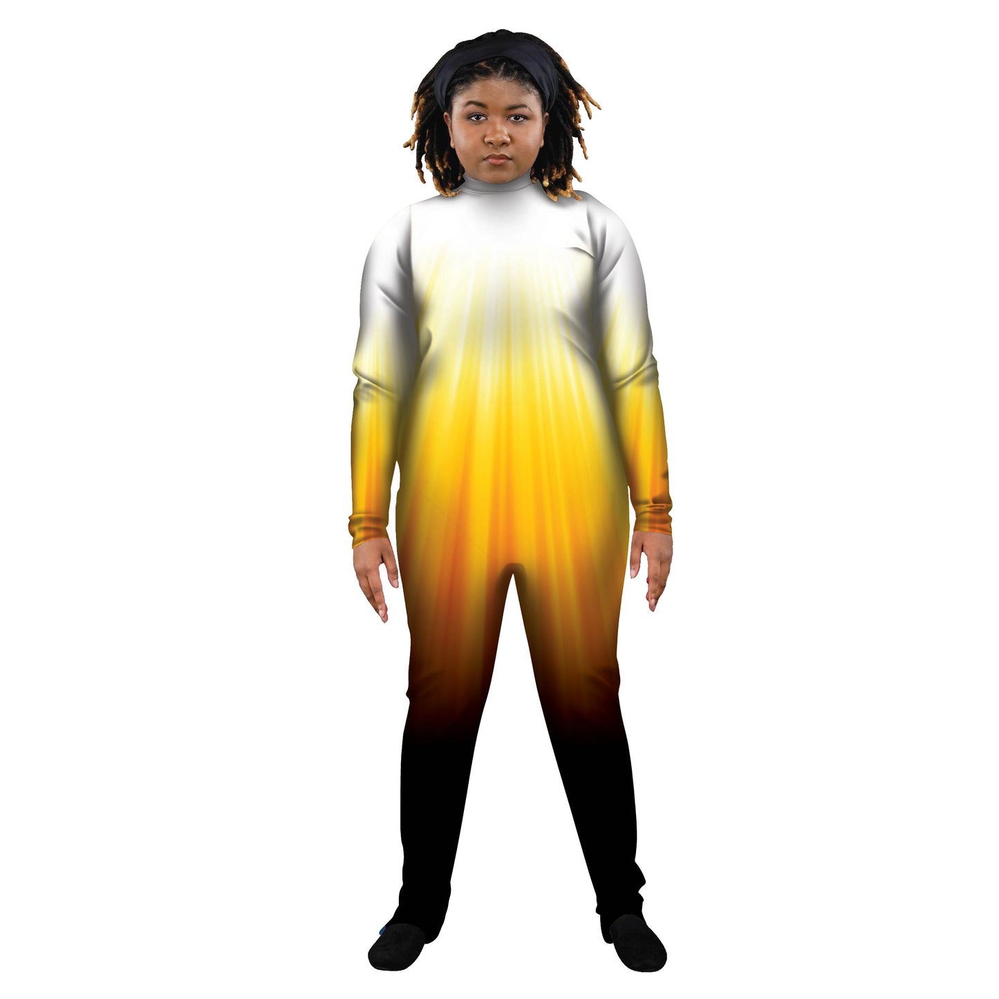 Photo of woman in shining costume. Unitard Sunny Sunburst Sun Sleeved Shining Fractal Explore Bright Angel Abstracts Abstract